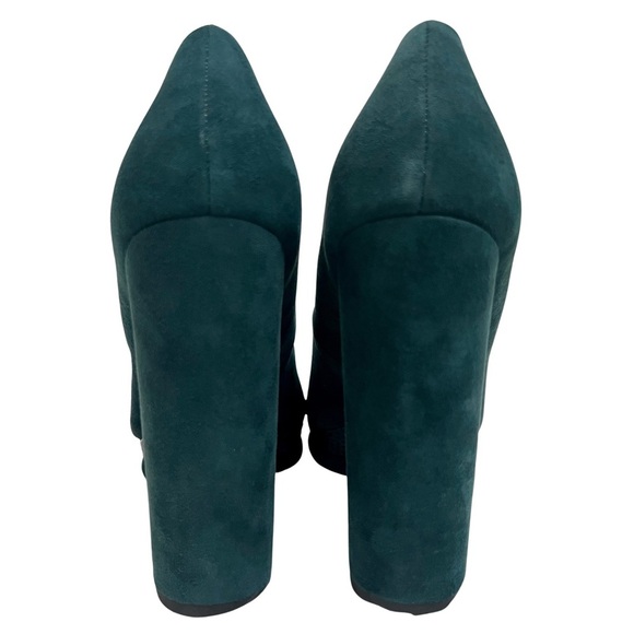 Dolce Vita Veile Suede Block Heels Platform Teal Green Faux Snake Skin Trim 10 - Picture 6 of 17